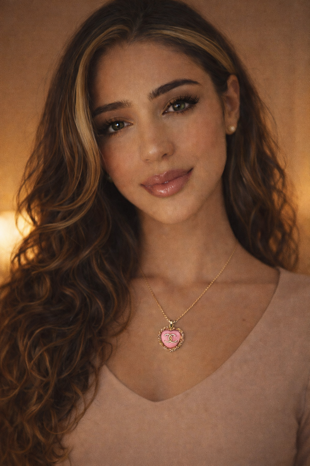 Collier Cœur Rosé